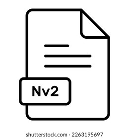 An amazing vector icon of Nv2 file, editable design