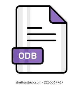 An amazing vector icon of ODB file, editable design