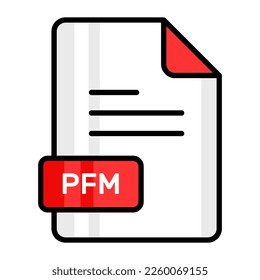 An amazing vector icon of PFM file, editable design