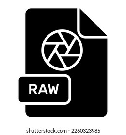 An amazing vector icon of RAW file, editable design