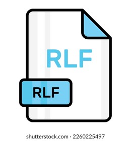 An amazing vector icon of RLF file, editable design
