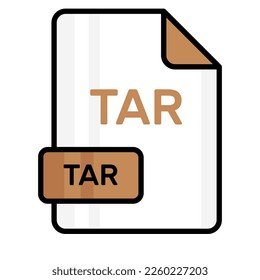 An amazing vector icon of TAR file, editable design