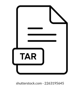 An amazing vector icon of TAR file, editable design