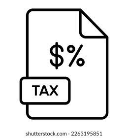 An amazing vector icon of TAX file, editable design