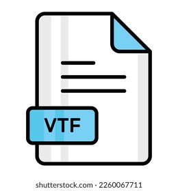 An amazing vector icon of VTF file, editable design