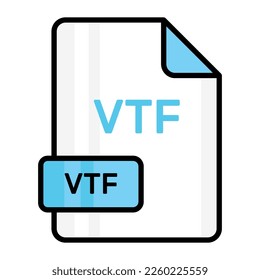 An amazing vector icon of VTF file, editable design