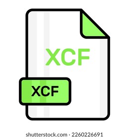 An amazing vector icon of XCF file, editable design
