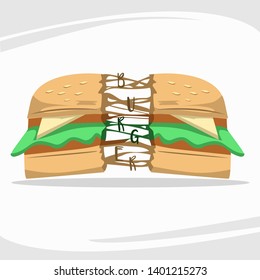 Amazing Vector Illustration Elastic Burger