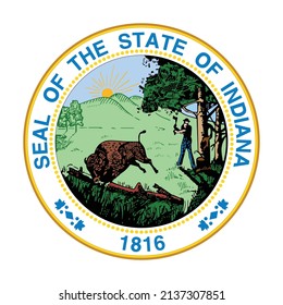 Amazing vector of Indiana state flag.