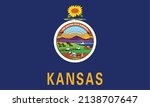 Amazing vector of Kansas state. Kansas is a state in the Midwestern United States. Its capital is Topeka and its largest city is Wichita.