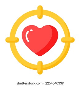 Increíble vector del objetivo de amor, estilo editable