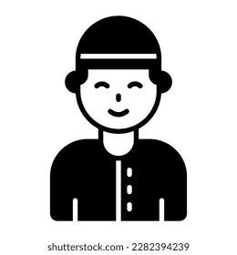 Un increíble vector de avatar de hombre musulmán, fácil de descargar