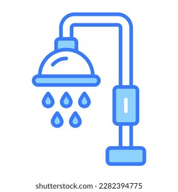 An amazing vector of shower with water drops, icon of taking ghusl