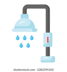Eine erstaunliche DuschVektorgrafik mit Wassertropfen, eine Ikone der Gusl-Aufnahme