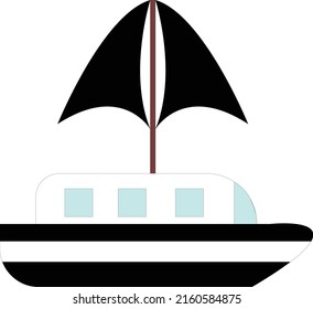 Amazing veiled black boat vector