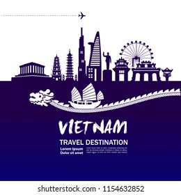 Amazing Vietnam Travel vector