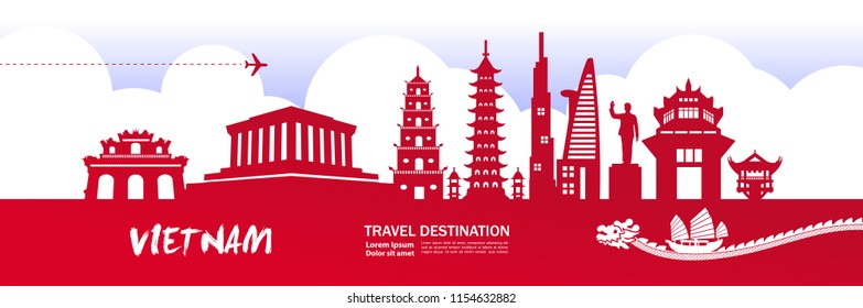 Amazing Vietnam Travel vector