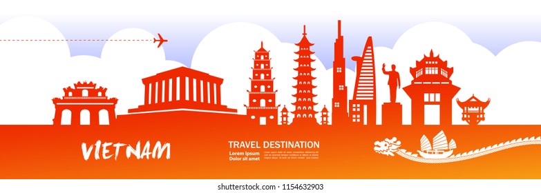 Amazing Vietnam Travel vector