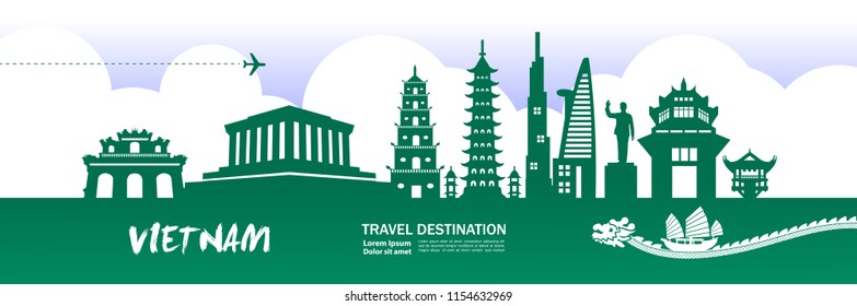 Amazing Vietnam Travel vector