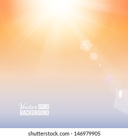 Amazing view of light over sky. Vector illustration.
