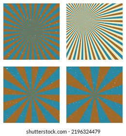 Amazing vintage backgrounds. Abstract sunburst covers with radial rays. Creative vector illustration.