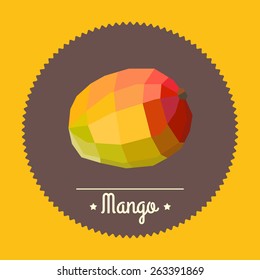 Amazing vintage orange mango illustration.