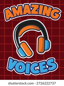 Efecto de texto editable de voces asombrosas con estilo moderno y simple