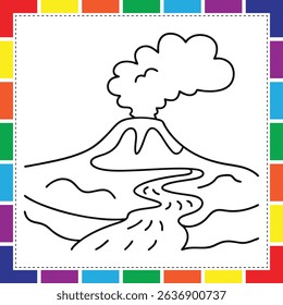 Amazing Volcano Coloring Adventure A Creative Science Themed Page for Kids Packed with Lava Eruptions and Magma Mountains, Coloring Fun for Boys and Girls A Large Creative Page