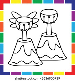 Amazing Volcano Coloring Adventure A Creative Science Themed Page for Kids Packed with Lava Eruptions and Magma Mountains, Coloring Fun for Boys and Girls A Large Creative Page
