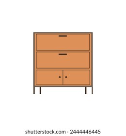 Amazing wardrobe vector art illustration.