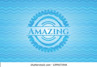 Amazing water wave concept badge. Vector Illustration. Detailed.