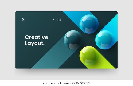 Amazing web banner design vector concept. Vivid 3D spheres annual report illustration.