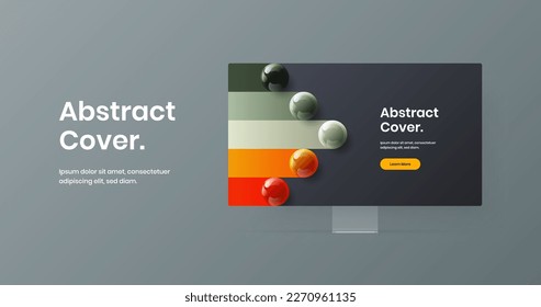 Amazing web banner design vector concept. Clean display mockup site screen template.