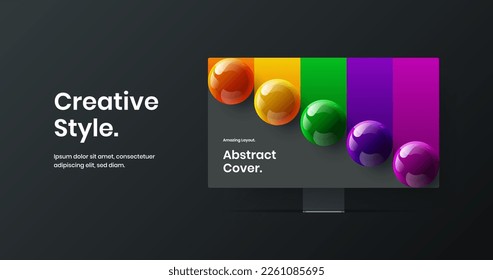 Amazing web banner vector design illustration. Original display mockup presentation template.