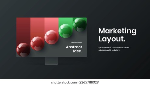 Amazing website design vector concept. Vivid computer monitor mockup banner illustration.
