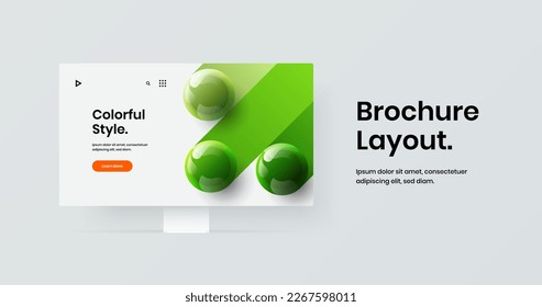 Amazing website screen design vector layout. Modern monitor mockup site template.