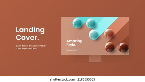 Increíble diseño de vectores de pantalla de sitios web. Plantilla de banner web de simulación de monitor de computadora minimalista.