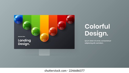 Amazing website screen vector design layout. Clean monitor mockup web project illustration.