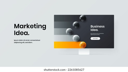 Amazing website screen vector design illustration. Premium display mockup banner concept.