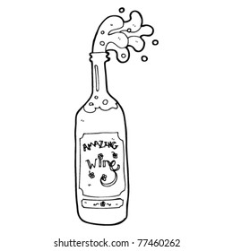 caricatura de una botella de vino increíble