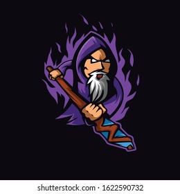 Amazing Wizard purple Esport Logo