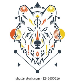 Amazing Wolf Head Vector Illustration in White Background