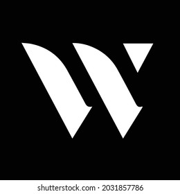 Amazing, Wonderful professional elegant trendy awesome artistic black and white color AW WA initial based Alphabet icon logo.