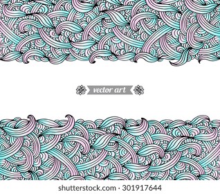 Amazing wonderland doodle art. Vector. Creative bohemia concept for tattoo, cards, tickets, congratulations, branding, logo, label. Web and mobile interface website template Black white grey pink blue