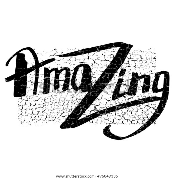 Amazing Word Lettering Hand Written Typography Stock Vector (royalty 