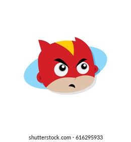 amazing young little superhero cartoon head