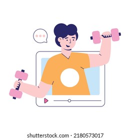 Amazingly Designed Flat Illustration Of Fitness Tutorial 