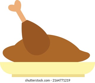 Ilustración de estilo plano de diseño asombroso del pollo asado