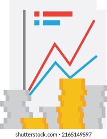 Ilustración de los informes financieros de estilo plano y asombrosamente diseñado