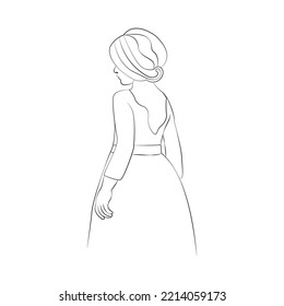 Amazingly Simple line art of baby girl vector illustration